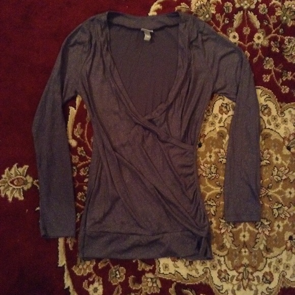 Vanity deep v long sleeve wrap t-shirt - Picture 1 of 2